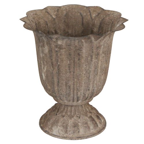 Floristik24 Troféu decorativo vaso antigo cinza marrom Ø15cm Alt.16cm
