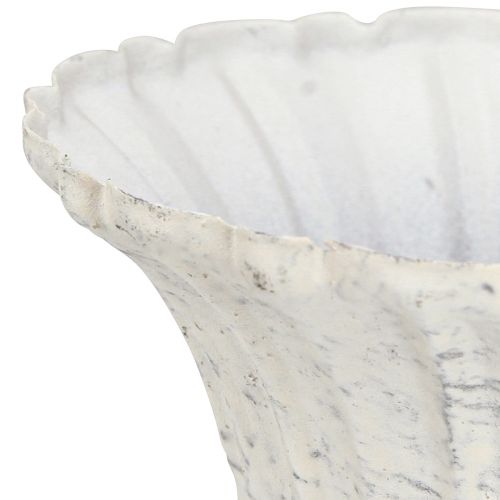 Floristik24 Copo decorativo antigo cálice de metal branco Shabby Chic Ø12cm Alt.12cm