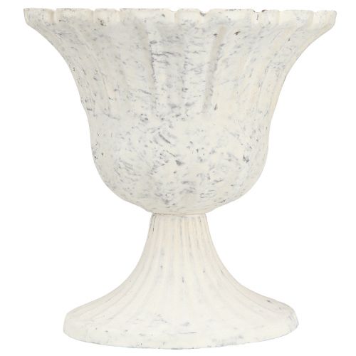 Floristik24 Copo decorativo antigo cálice de metal branco Shabby Chic Ø12cm Alt.12cm