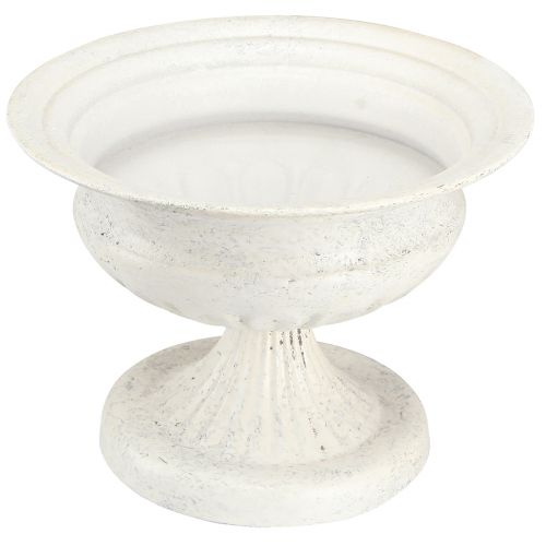 Floristik24 Tigela de troféu decorativa copo de metal antigo branco Ø20cm Alt.15cm