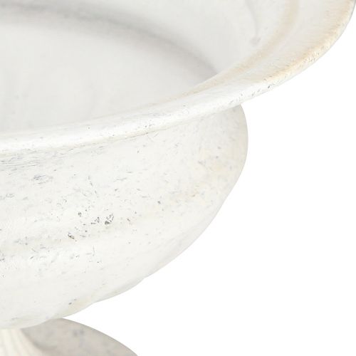 Floristik24 Tigela de troféu decorativa copo de metal antigo branco Ø20cm Alt.15cm