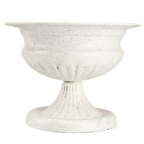 Floristik24 Tigela de troféu decorativa copo de metal antigo branco Ø20cm Alt.15cm