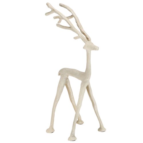 Figura decorativa de rena em metal, veado, ótica de argila cinza, altura 35 cm