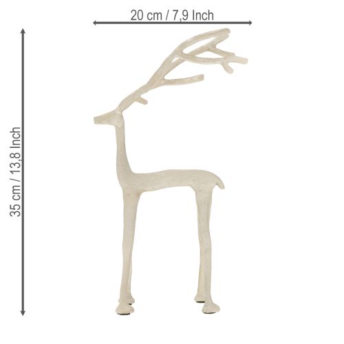 Itens Figura decorativa de rena em metal, veado, ótica de argila cinza, altura 35 cm