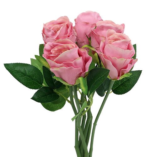 Floristik24 Deco rosa Ø6cm rosa L30cm 6pcs