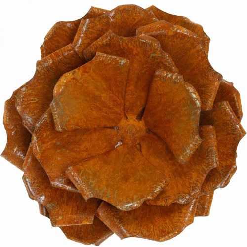 Floristik24 Rosa decorativa feita de aço inoxidável, flor para decorar, flor de metal Ø20cm