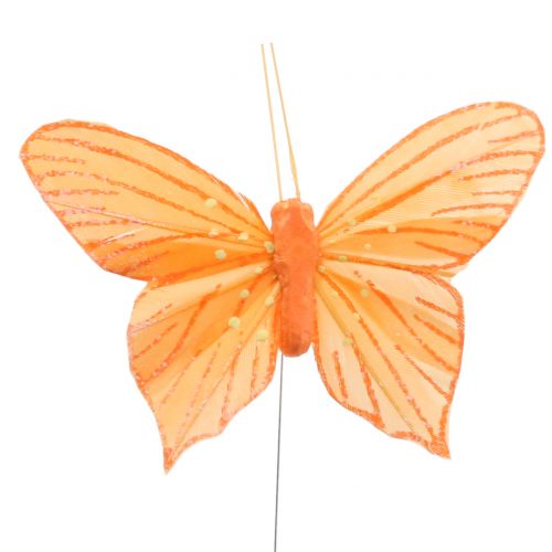 Floristik24 Deco borboleta laranja 12 peças