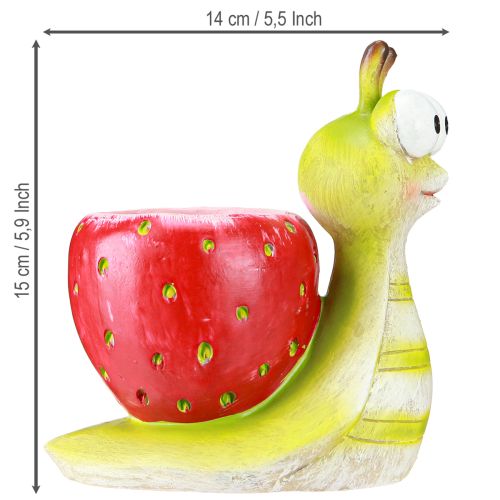 Itens Vaso decorativo caracol morango cerâmica verde vermelho 15,5cm