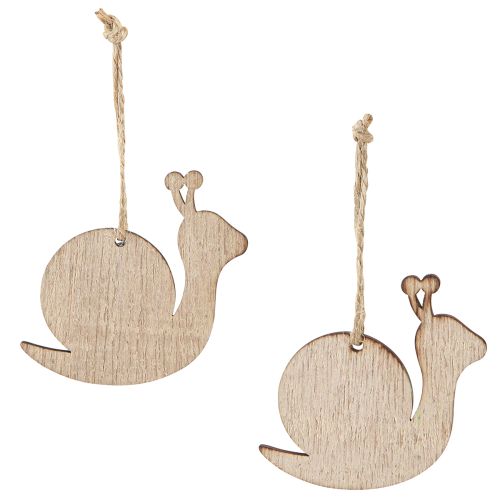 Itens Decoração decorativa em madeira de caracol para pendurar verde natural 6,5 cm 12 peças