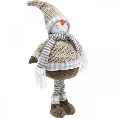 Floristik24 Boneco de neve Deco com gorro e cachecol Figura de Natal Alt. 44cm