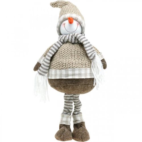 Floristik24 Boneco de neve Deco com gorro e cachecol Figura de Natal Alt. 44cm