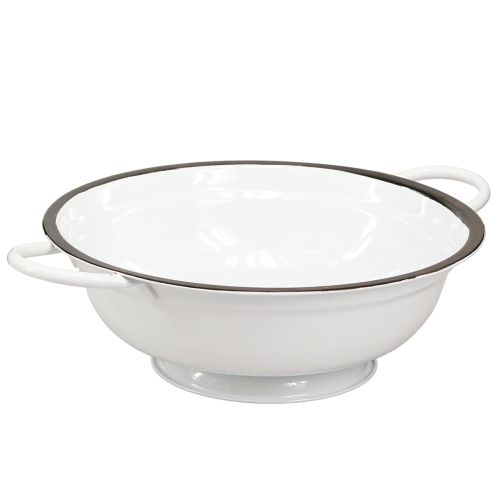Floristik24 Tigela Decorativa Metal em Branco Preto Vintage Ø20.5cm 3pcs