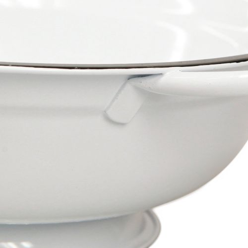 Floristik24 Tigela Decorativa Metal em Branco Preto Vintage Ø20.5cm 3pcs
