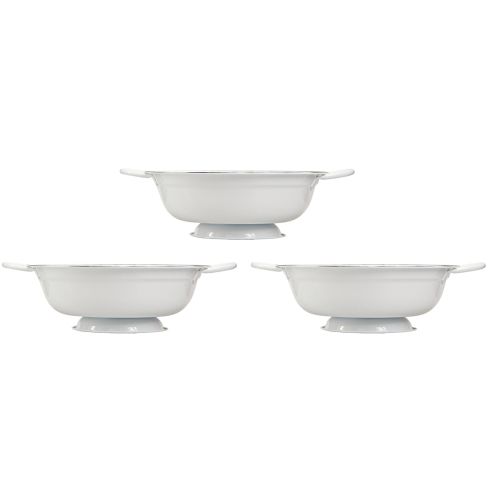 Itens Tigela Decorativa Metal em Branco Preto Vintage Ø20.5cm 3pcs