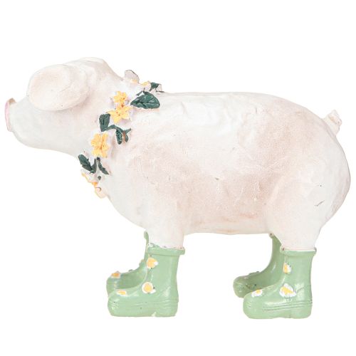 Itens Porco Decorativo com Botas de Borracha – Figura de Fazenda Engraçada com Coroa de Flores 15,5cm 2 pcs