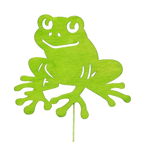 Floristik24 Palitos decorativos sapo verde 7cm - 10cm 12pcs
