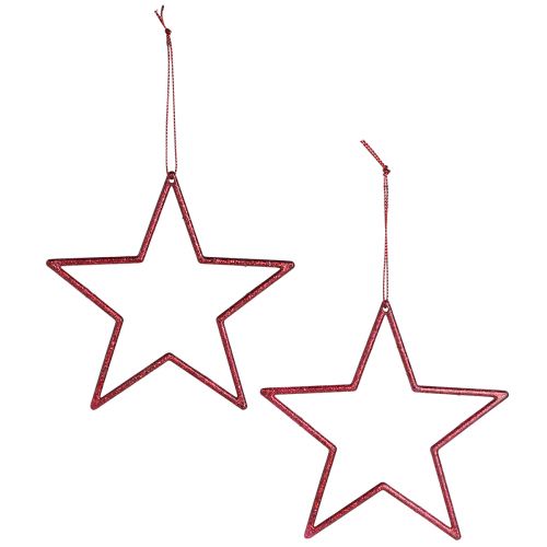 Itens Estrela decorativa vermelha decorações para árvores de Natal glitter Ø12cm 12 unidades