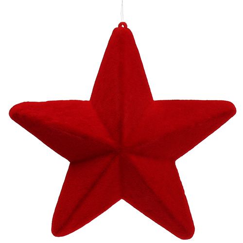 Floristik24 Estrela Deco vermelha flocada 20cm
