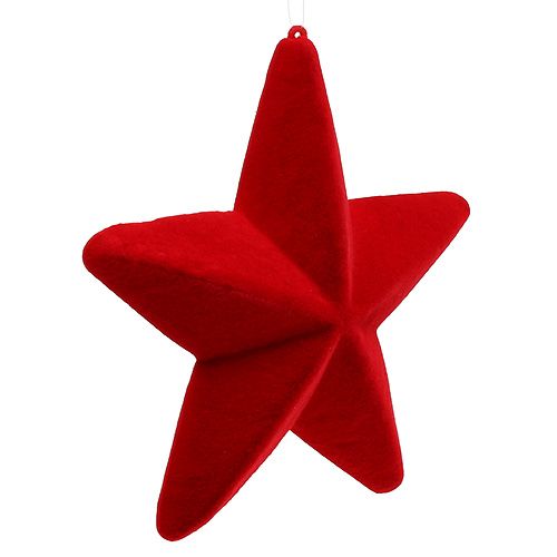 Itens Estrela Deco vermelha flocada 20cm