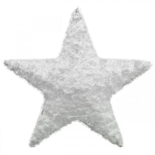 Floristik24 Estrela de decoração de natal Estrela de decoração de natal lã branca H30cm