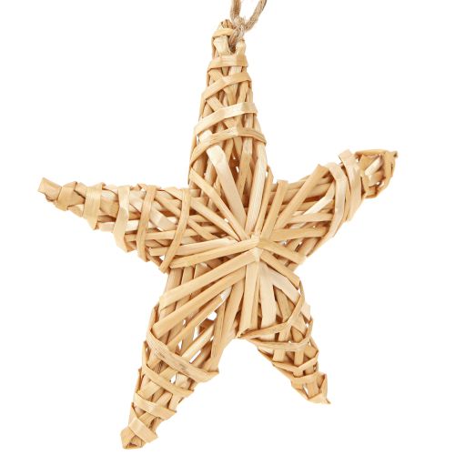 Floristik24 Estrelas decorativas para árvore de Natal, decoração em rattan natural, 11 cm, 6 peças