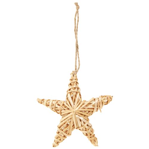 Itens Estrelas decorativas para árvore de Natal, decoração em rattan natural, 11 cm, 6 peças