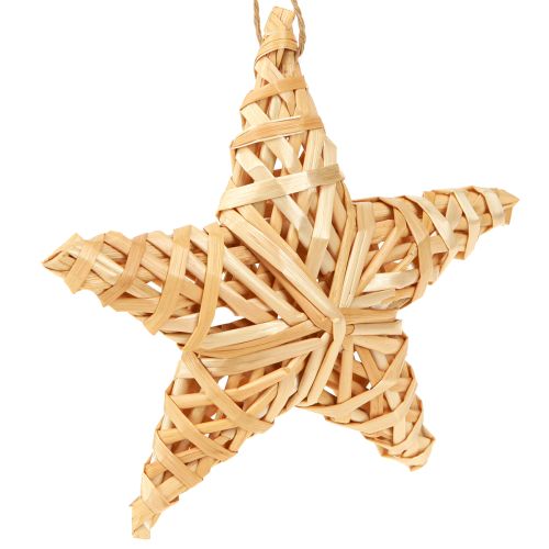 Estrelas decorativas para árvore de Natal, estrelas de vime 14,5 cm, 3 peças