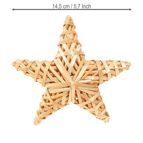 Itens Estrelas decorativas para árvore de Natal, estrelas de vime 14,5 cm, 3 peças