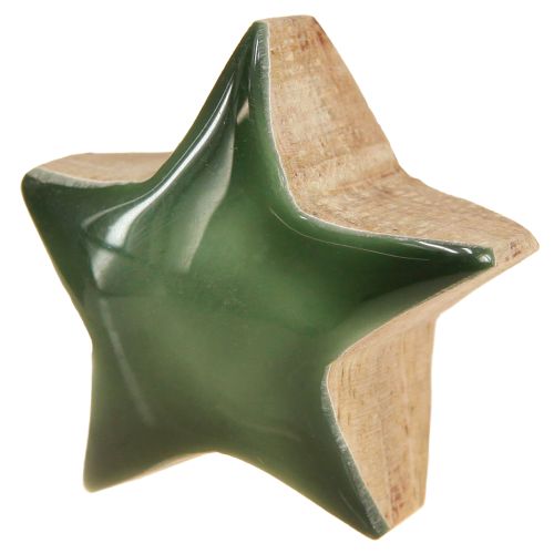Itens Estrelas decorativas de madeira, estrelas verdes, decoração de dispersão, 3 cm, 9 peças