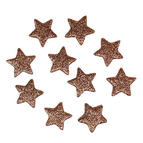 Floristik24 Deco stars mini 2,5 cm cobre, mica 100pcs