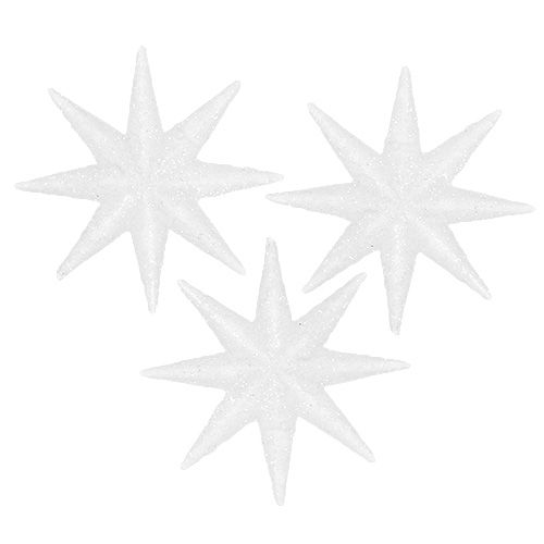 Floristik24 Estrelas decorativas brancas Ø5cm 20 unid.