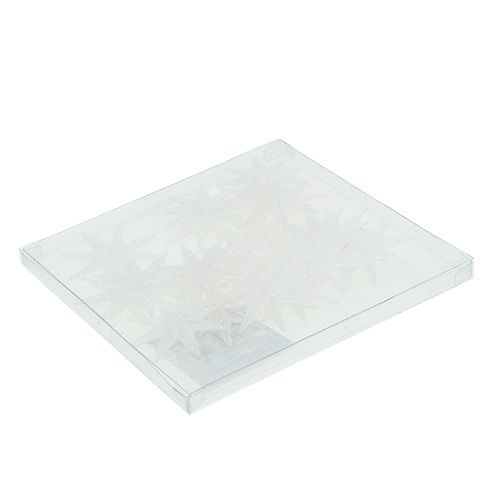 Floristik24 Estrelas decorativas brancas Ø5cm 20 unid.