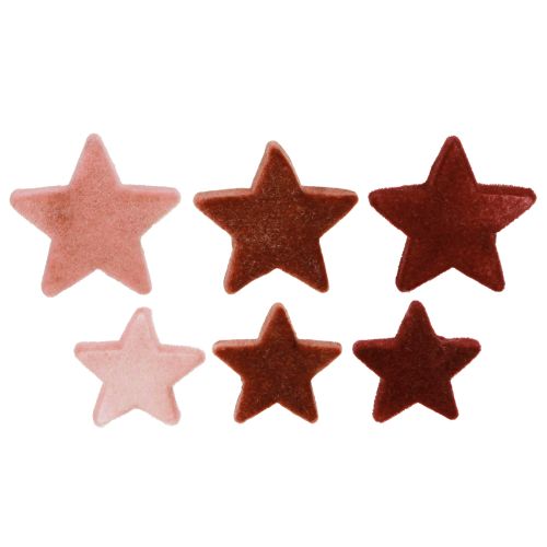 Estrelas decorativas flocadas decoração dispersa Borgonha Castanho Ø4/5cm 40 peças