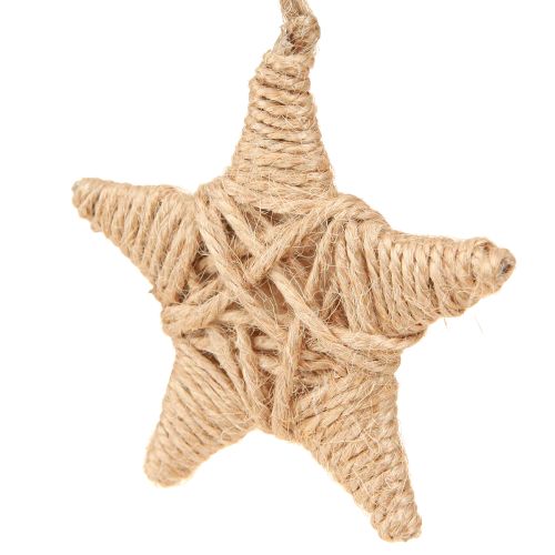 Itens Estrelas decorativas para pendurar decoração de árvore de cânhamo de ráfia 7,5 cm 8 peças