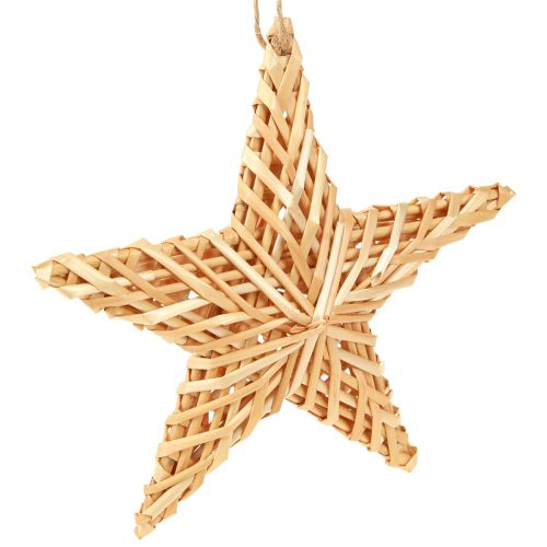 Estrelas decorativas para pendurar enfeites de árvore de Natal rattan 19cm 3 peças