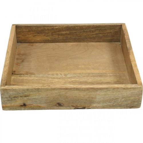 Floristik24 Bandeja decorativa bandeja de madeira arranjo retangular underlay 27×27cm
