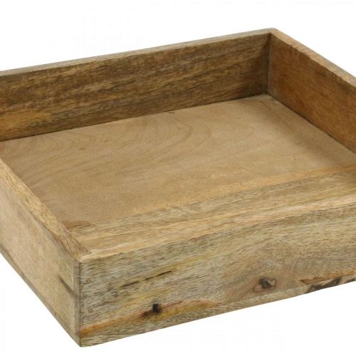 Floristik24 Bandeja decorativa bandeja de madeira arranjo retangular underlay 27×27cm
