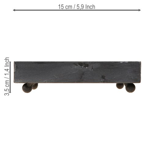 Itens Bandeja decorativa metal preto cinza lavado 15×15cm 2 unidades