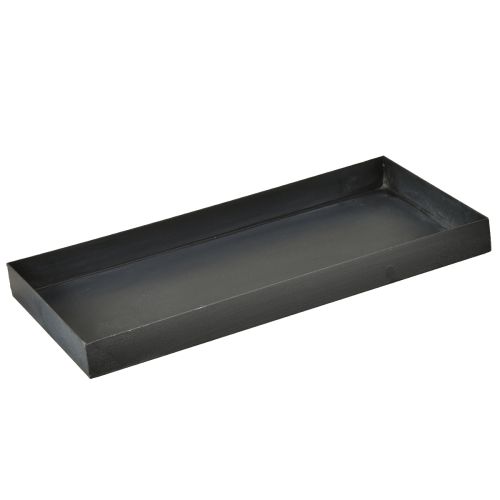 Bandeja decorativa bandeja metálica preto cinza lavado 30×15cm