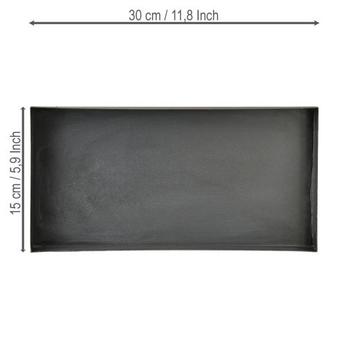 Itens Bandeja decorativa bandeja metálica preto cinza lavado 30×15cm