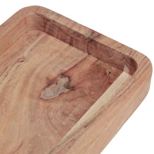 Itens Bandeja decorativa, madeira de acácia oblonga, natural 40×15cm