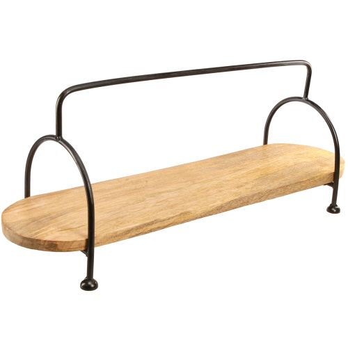 Itens Bandeja decorativa, bandeja oval alongada de madeira com alça 70cm