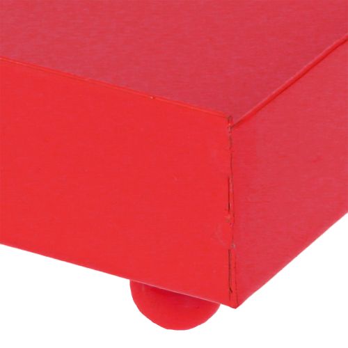 Itens Bandeja decorativa quadrada vermelha de metal 15×15cm 2 unidades