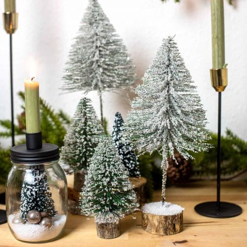 Floristik24 Abetos decorativos, decorações de inverno, árvore de Natal, Advento H30 / 32cm Ø13,5cm conjunto de 3
