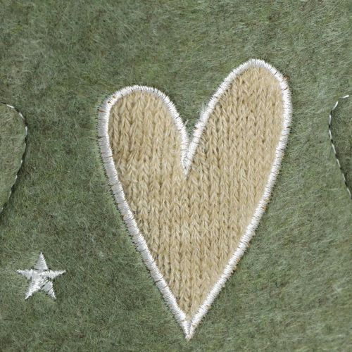 Itens Árvore de Natal decorativa em feltro verde com estrelas em forma de coração Alt.52cm 2 unidades