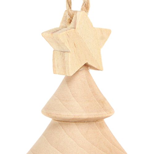 Itens Árvore de Natal decorativa de madeira, enfeites para árvore de Natal Ø5cm H7,5cm, 6 peças