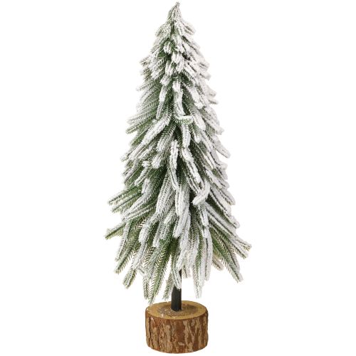 Árvore de Natal decorativa com base coberta de neve e casca Ø20cm H50cm