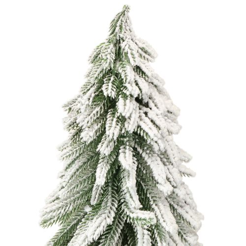 Floristik24 Árvore de Natal decorativa com base coberta de neve e casca Ø20cm H50cm