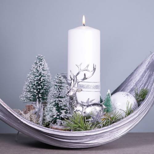 Floristik24 Decoração de Natal, árvore de Natal decorativa, mini abeto verde com neve Alt.15cm Ø9,5cm 6 unid.