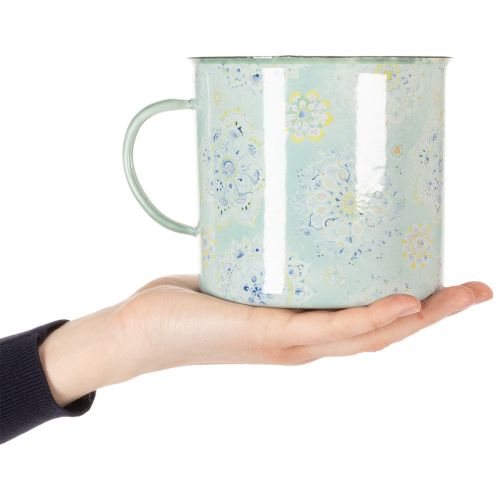 Caneca decorativa, vaso de plantas, mandala, esmaltada, Ø13cm A12cm | Floristik24.pt
